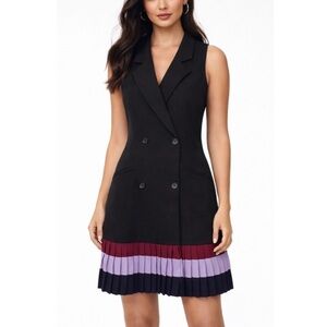ENDLESS ROSE | Anthropologie Sleeveless Double Breasted Blazer Dress in Black, M